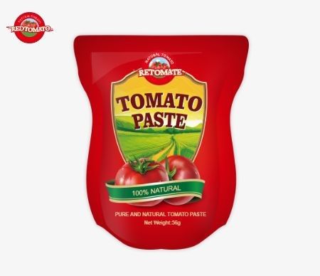 56g Stand Sachet / Flat Pouch Tomato Paste With Concentrations Of 28-30% 22-24%  And 18-20%