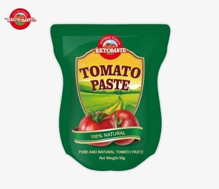 Wholesale Stand-Up Sachet Tomato Paste Available In 56g Sizes Offers A Pure Product Without Any Additives