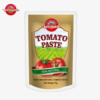 Good Quality Customized Double Concentrated Flat And Standup Oganic Sachet Tomato Paste 70g