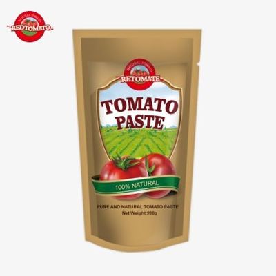 FDA Certified 200g Double Concentrated Tomato Paste In Stand-Up Sachet