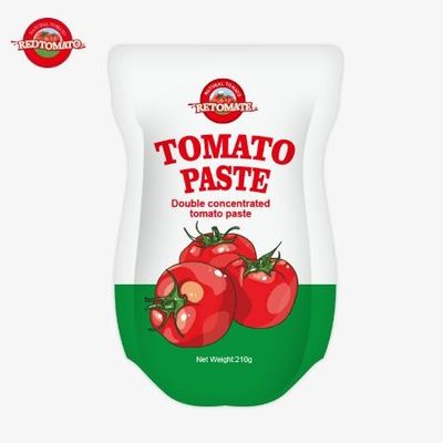 The 210g Stand-Up Sachet Tomato Paste Meets ISO HACCP BRC And FDA Production Standards