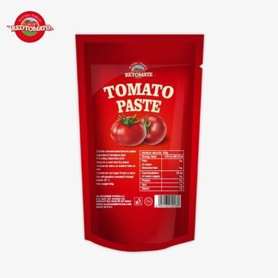 ISO Pouch Tomato Paste 227g Double Concentrated Tomato Paste With Purity Ranging From 30% To 100%