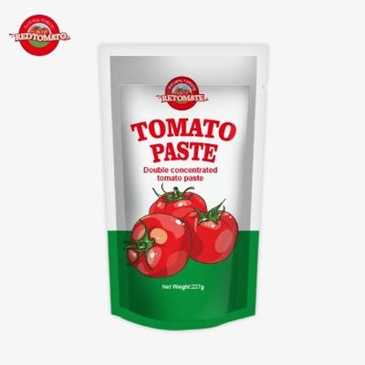 ISO Pouch Tomato Paste 227g, Double Concentrated Tomato Paste With Purity Levels Ranging From 30% To 100%