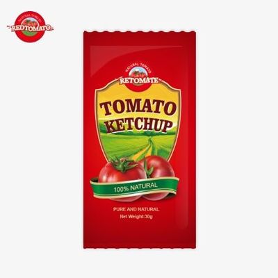 OEM 30g Tomato Ketchup Sachet With Pure Natural Flavor Compliant With ISO HACCP BRC And FDA Standards