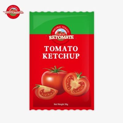 36g OEM Tomato Ketchup Sachet With Pure Natural Flavor, Meeting ISO HACCP And FDA Standards