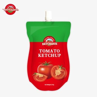 Manufacturing Of 210g Ketchup Sachets At An OEM Factory Featuring A Pure And Natural Flavor