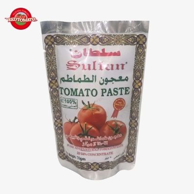 SULTAN Brand High-Quality Tomato Paste Sachets Available  Stand-Up Designs Double Concentrated And Weighing 70g Brix 22–24%